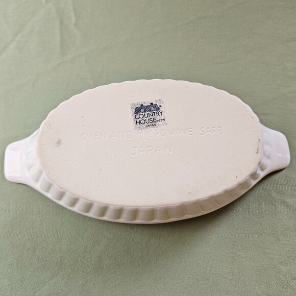 Vintage Country House Japan Mini Casserole | Oval Baker | Handled Au Gratin Dish - Picture 8 of 12